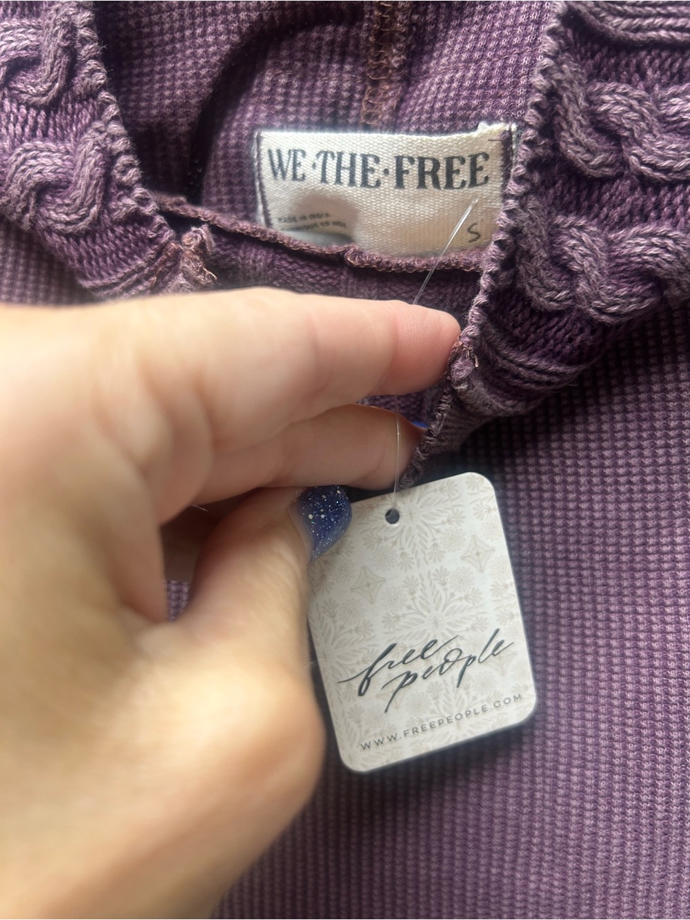Nwot We The Free breezy Turtleneck dark plum - Picture 6 of 7